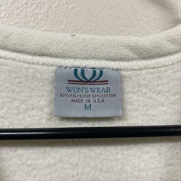 Vtg Wons Wear Hummingbird Morning Glory Grandma Sweater Womens Me Made in USA - Picture 4 of 7